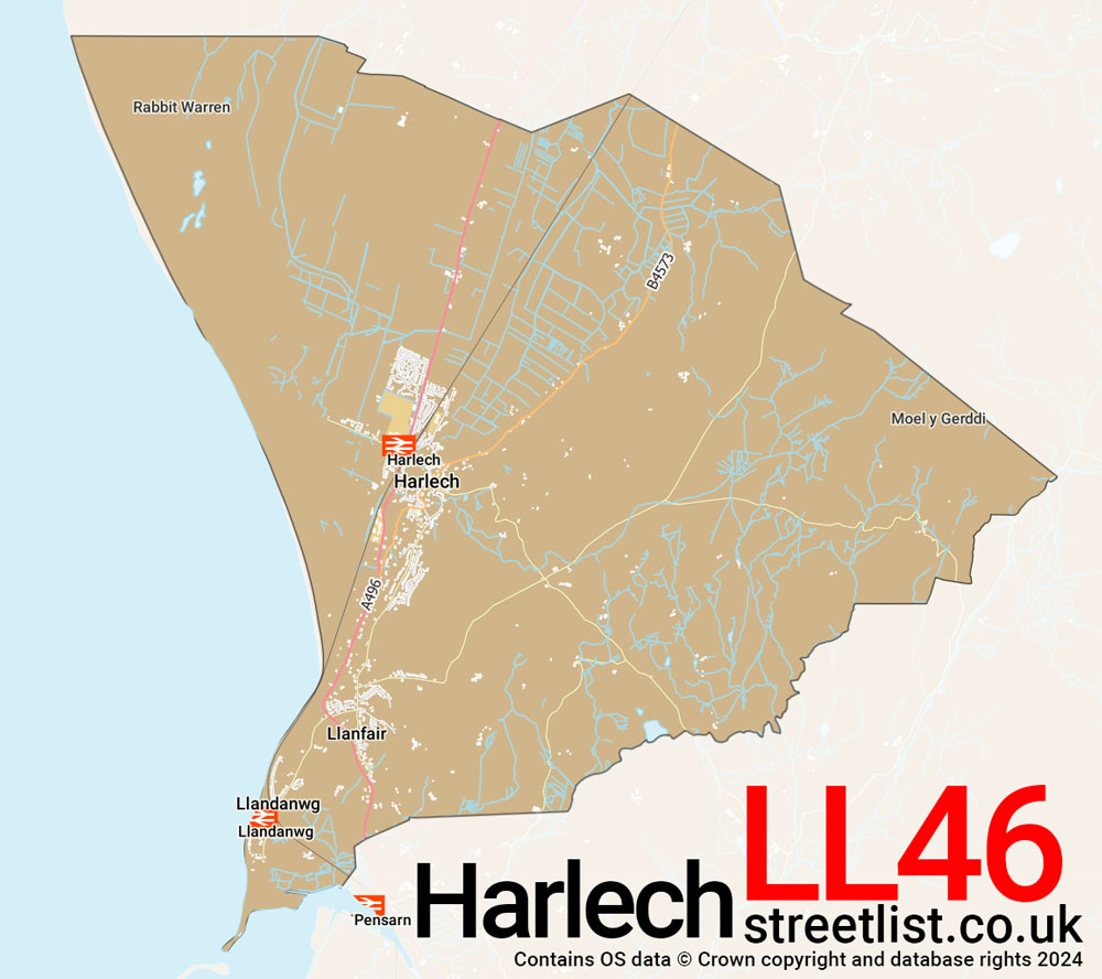 Map of the LL46 postcode