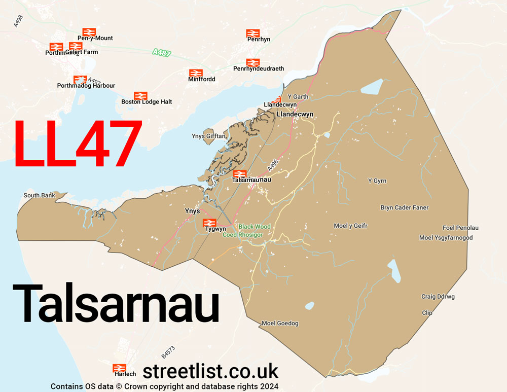 Map of the LL47 postcode