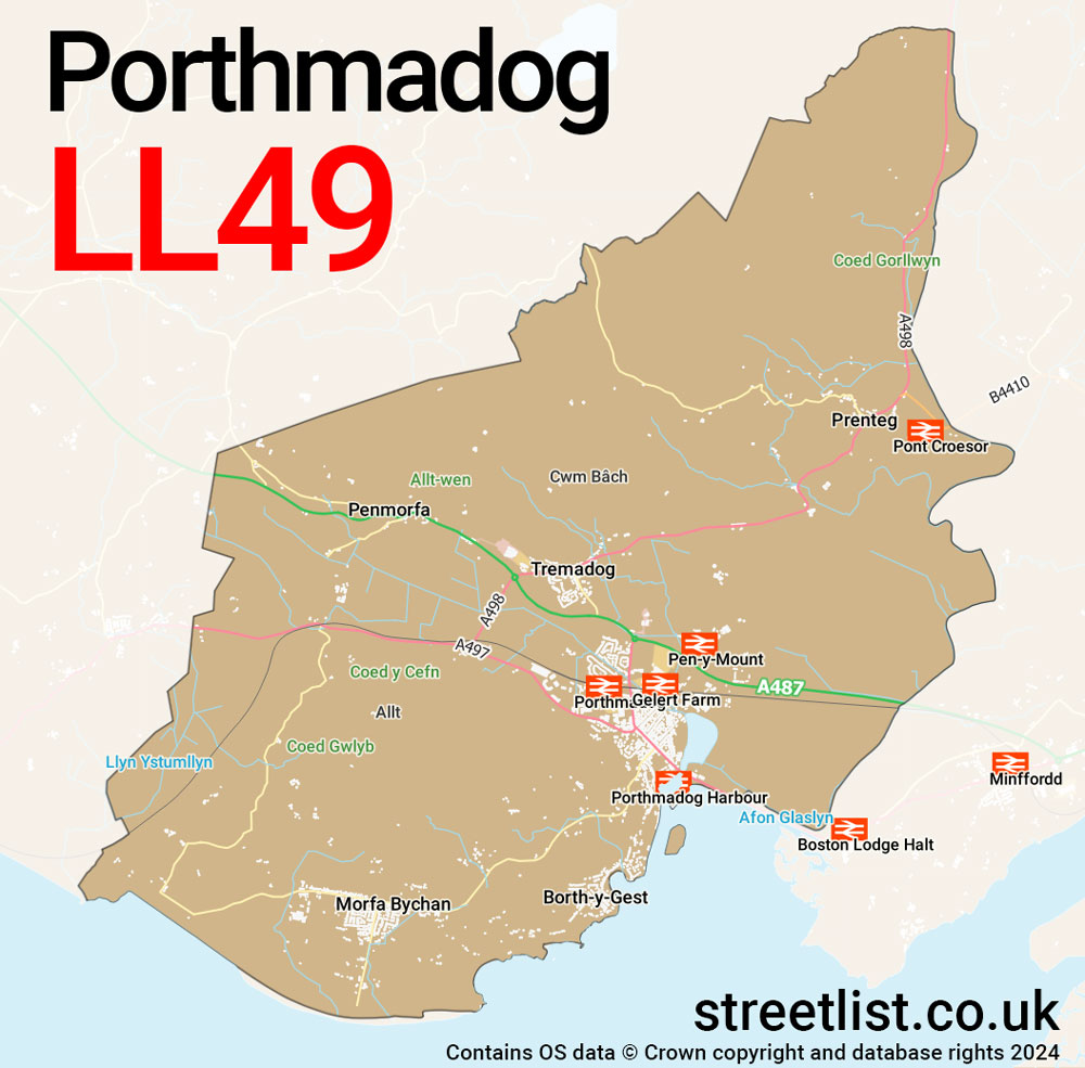 Map of the LL49 postcode