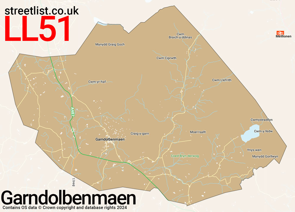 Map of the LL51 postcode