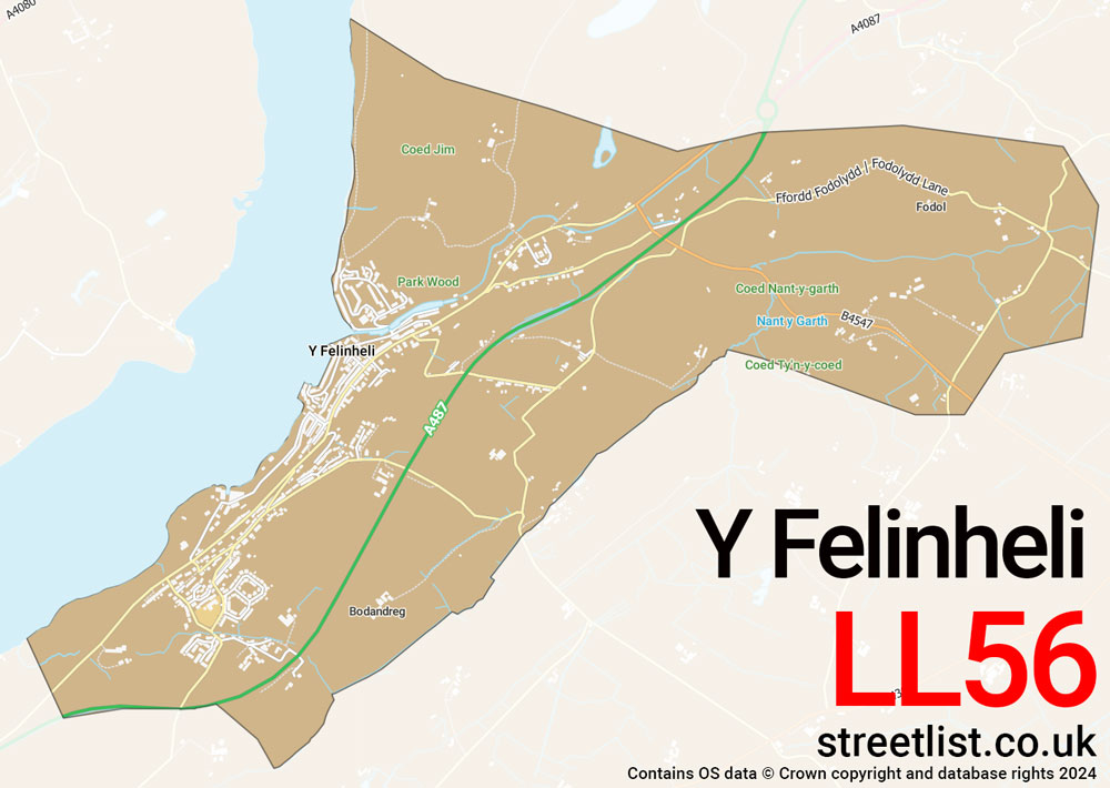 Map of the LL56 postcode