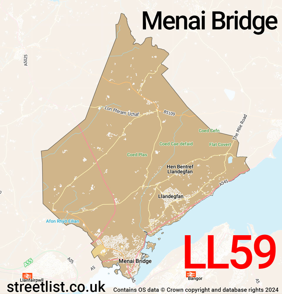 Map of the LL59 postcode