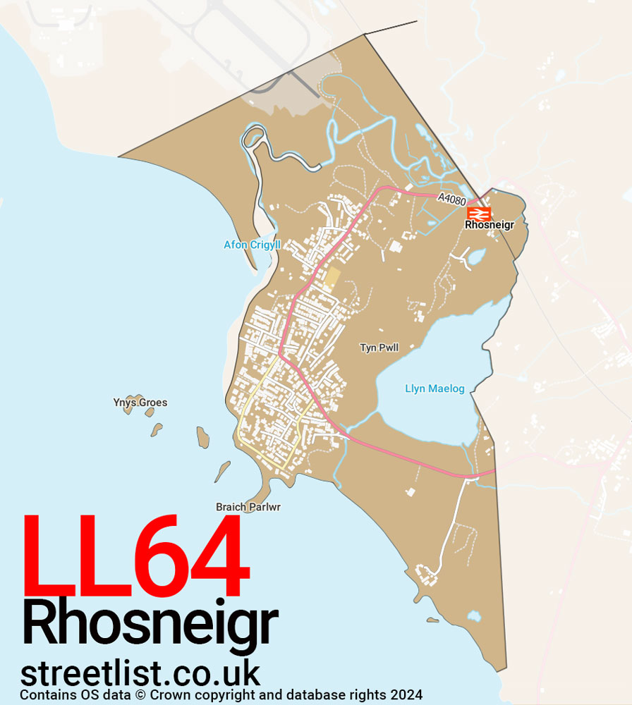 Map of the LL64 postcode