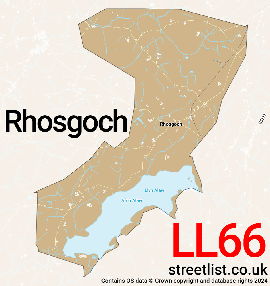 Map of the LL66 postcode