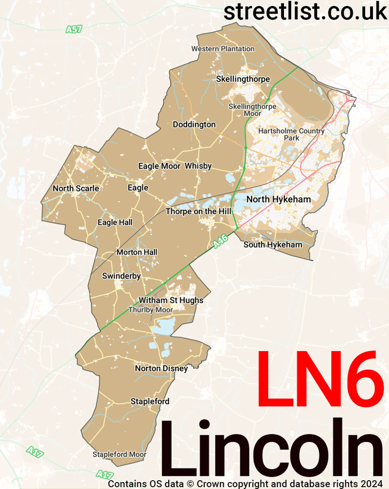 Map of the LN6 postcode