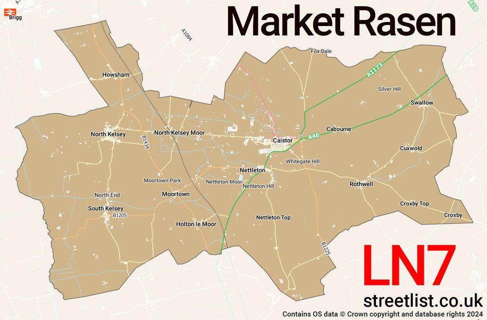 Map of the LN7 postcode