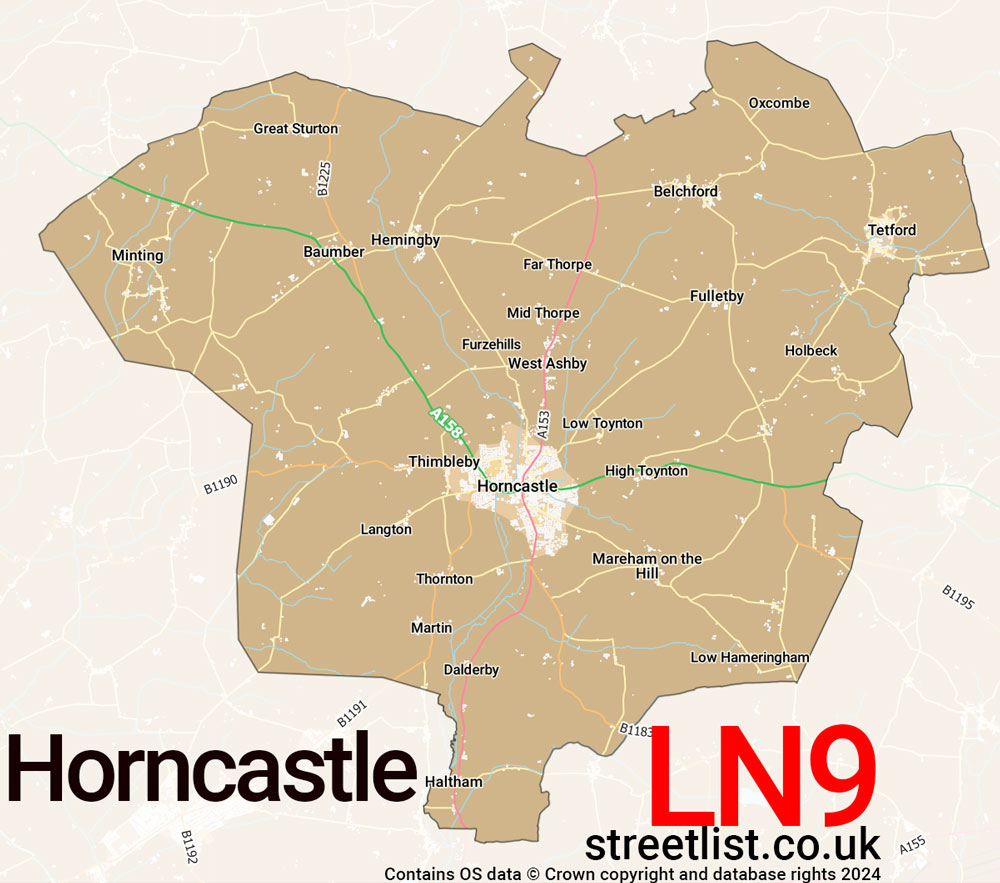 Map of the LN9 postcode