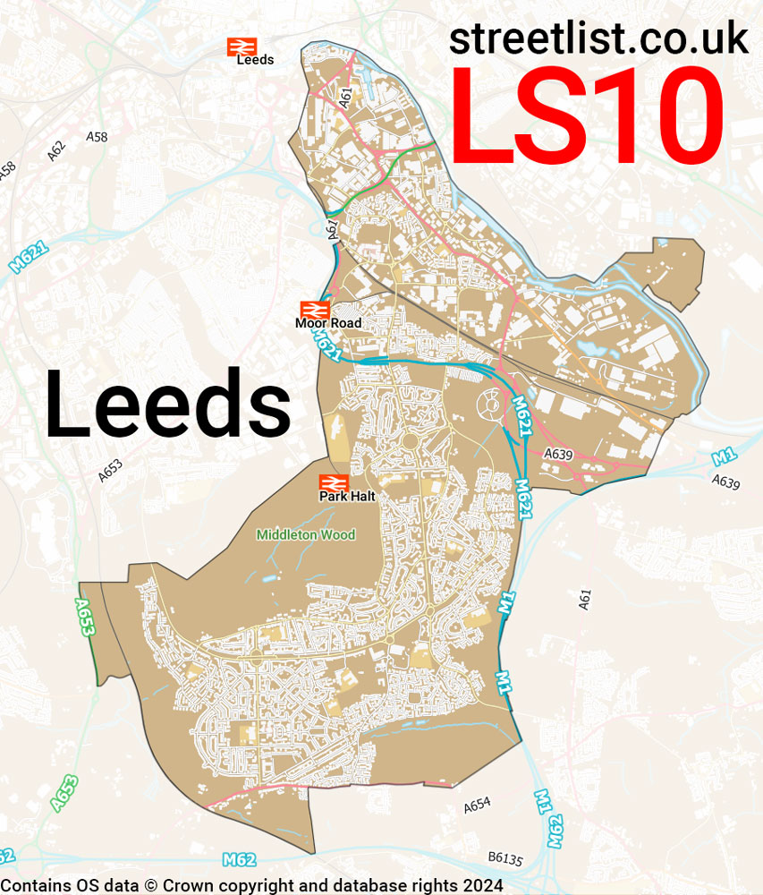 Map of the LS10 postcode