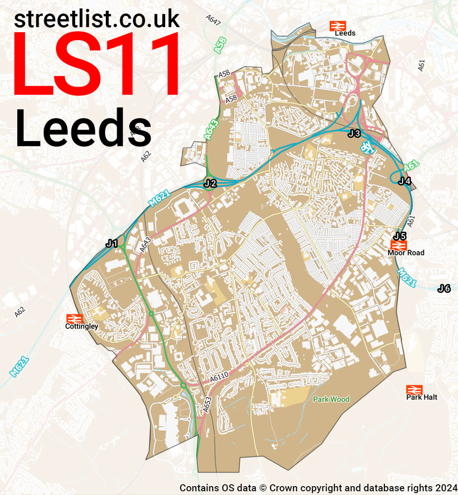 Map of the LS11 postcode