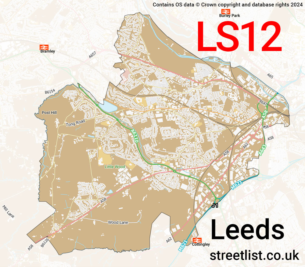 Map of the LS12 postcode