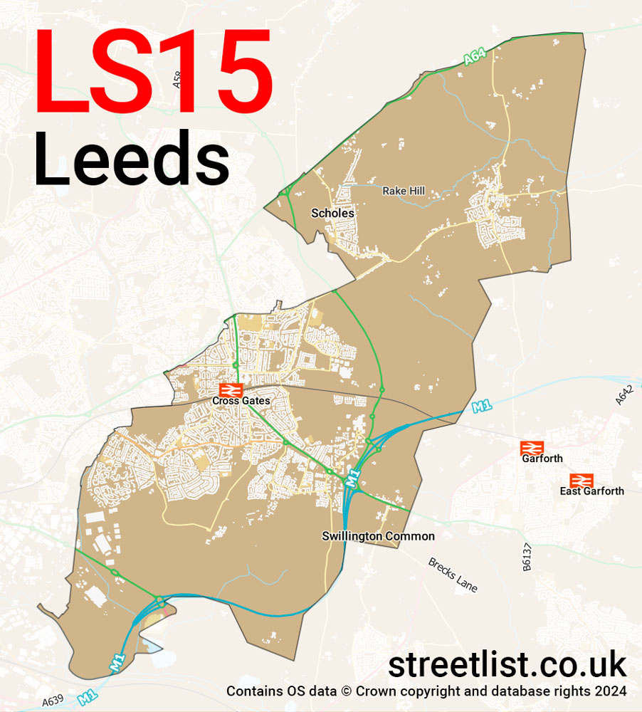 Map of the LS15 postcode