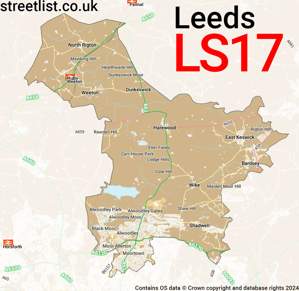 Map of the LS17 postcode