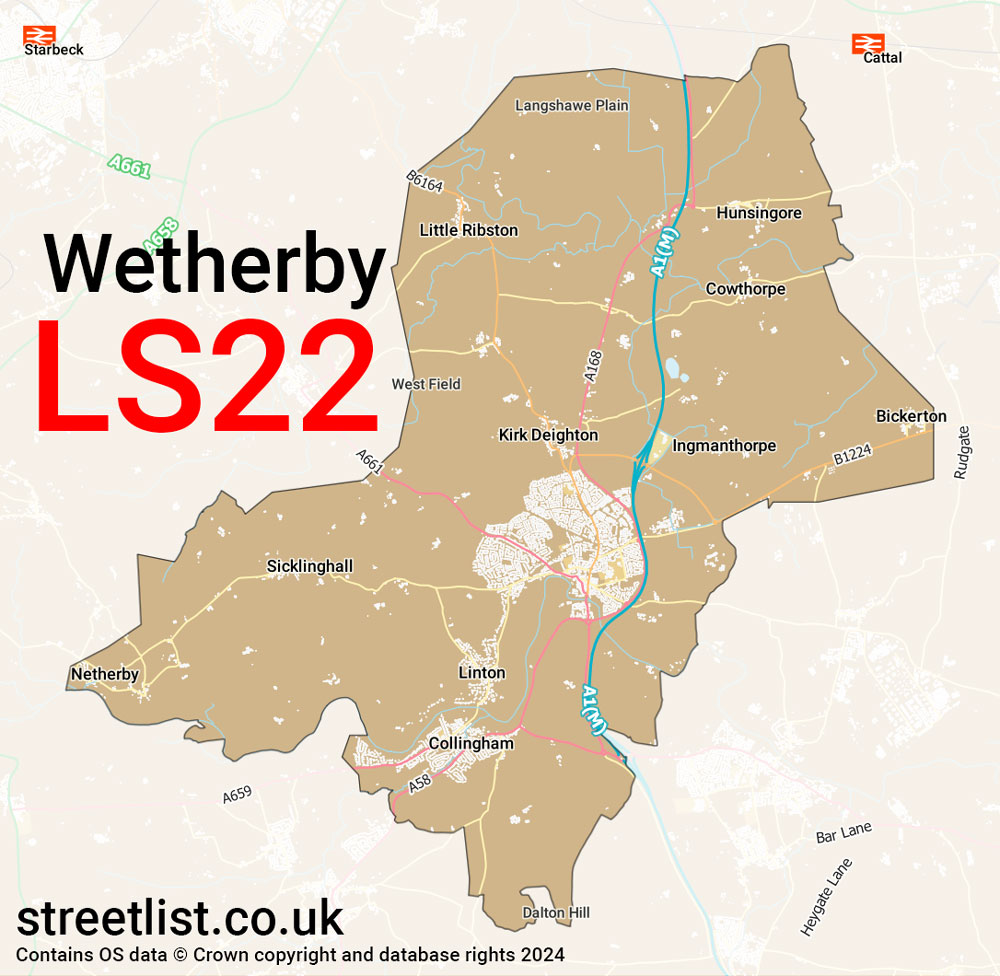 Map of the LS22 postcode