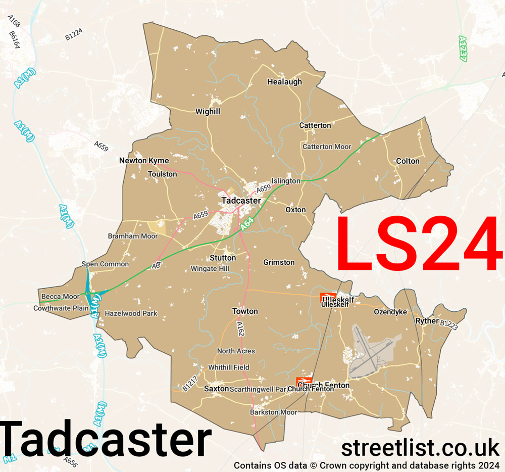 Map of the LS24 postcode