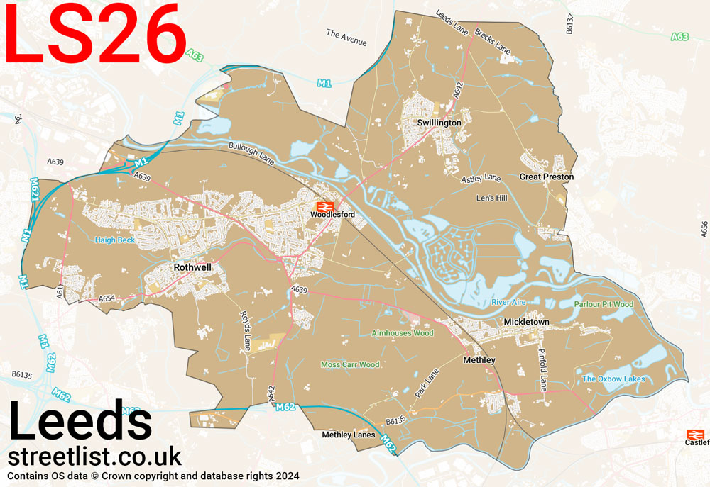 Map of the LS26 postcode