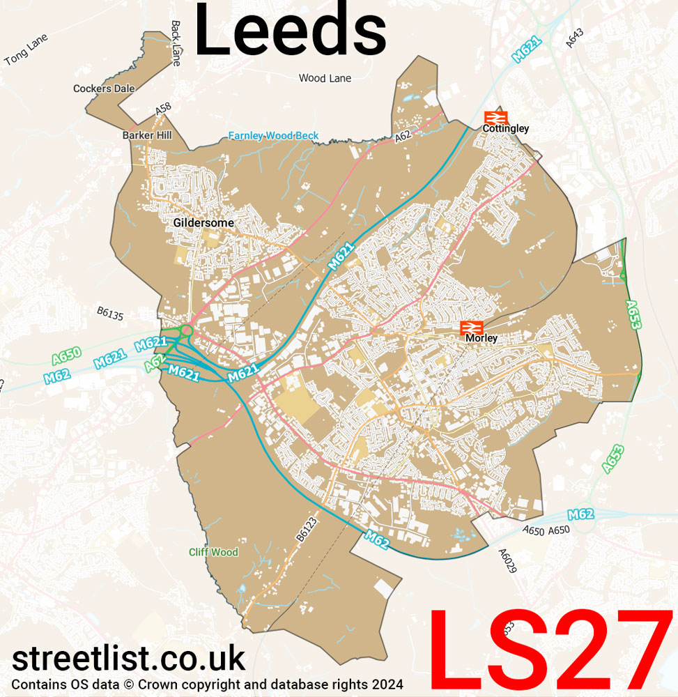 Map of the LS27 postcode