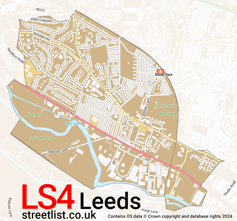 Map of the LS4 postcode