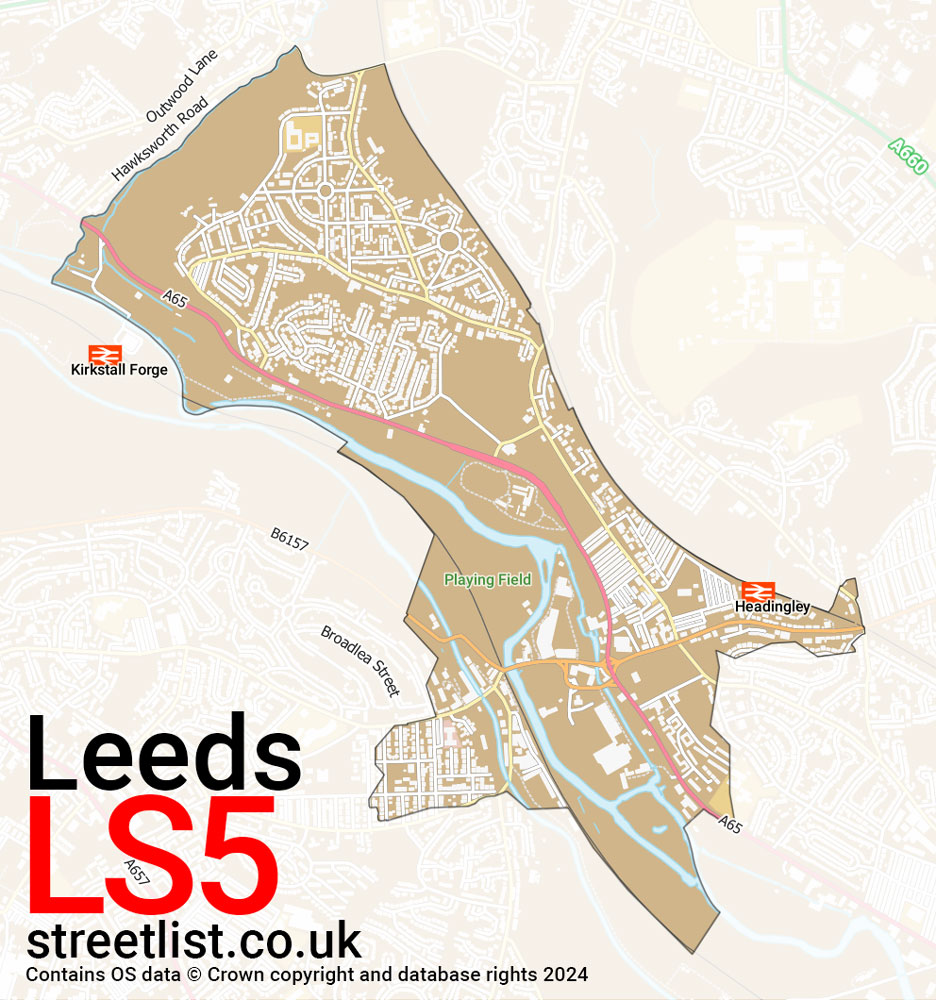 Map of the LS5 postcode