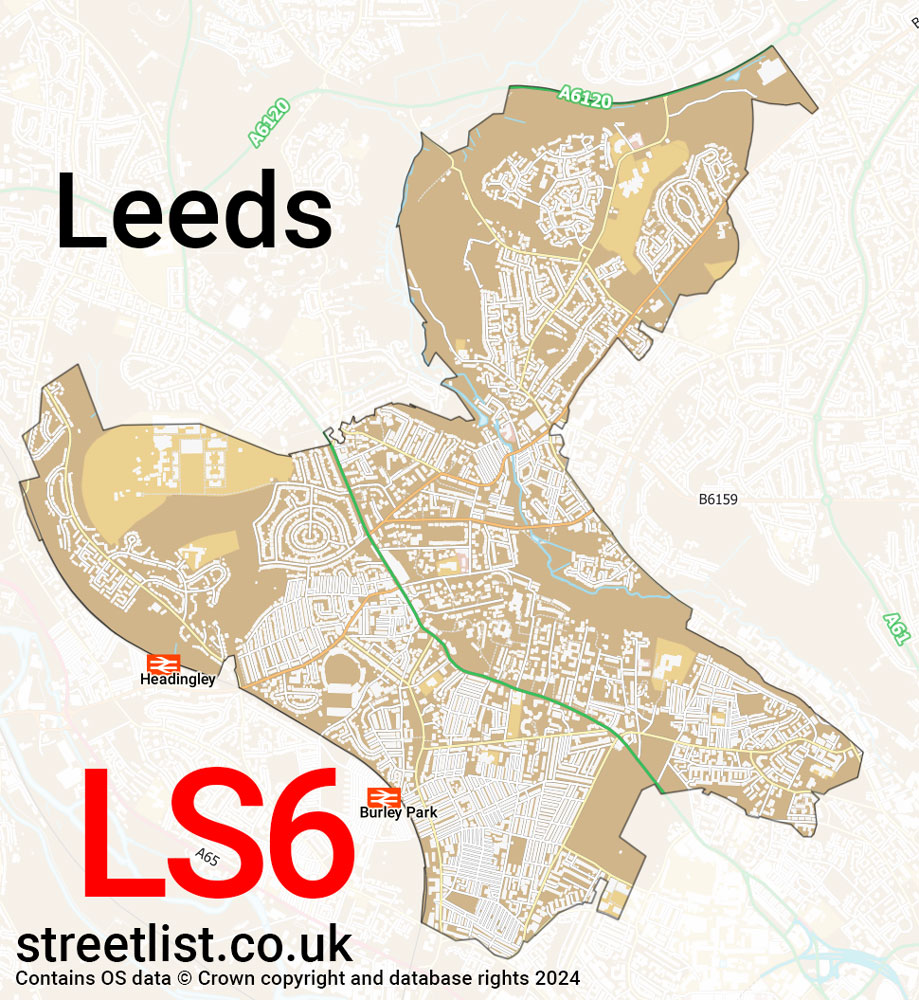 Map of the LS6 postcode