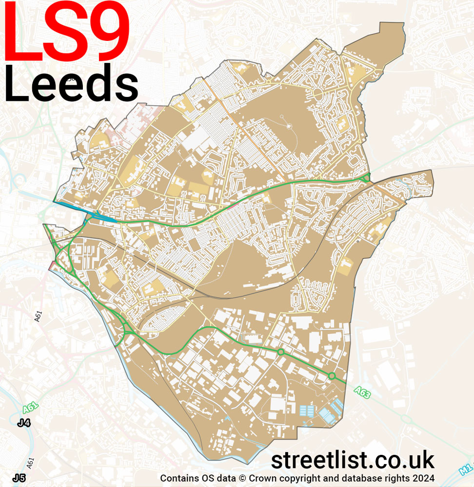 Map of the LS9 postcode