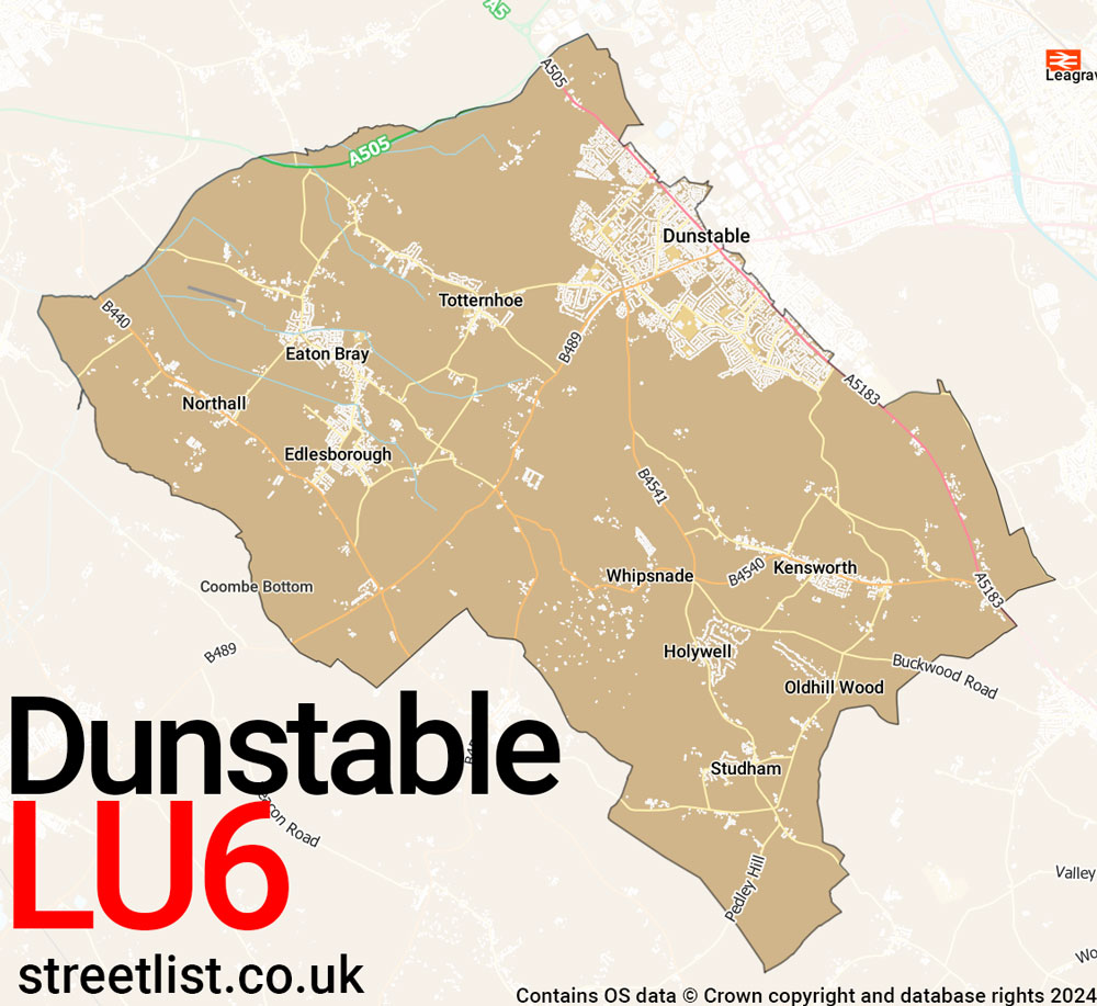 Map of the LU6 postcode