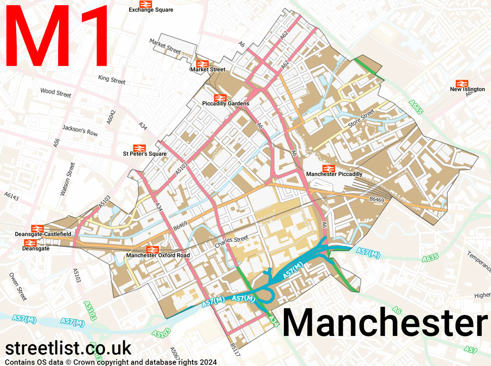 Map of the M1 postcode