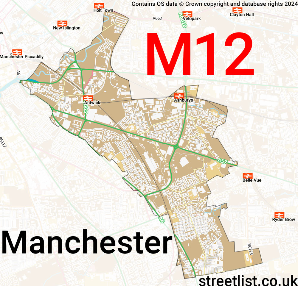 Map of the M12 postcode