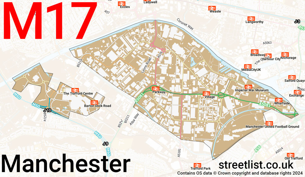 Map of the M17 postcode