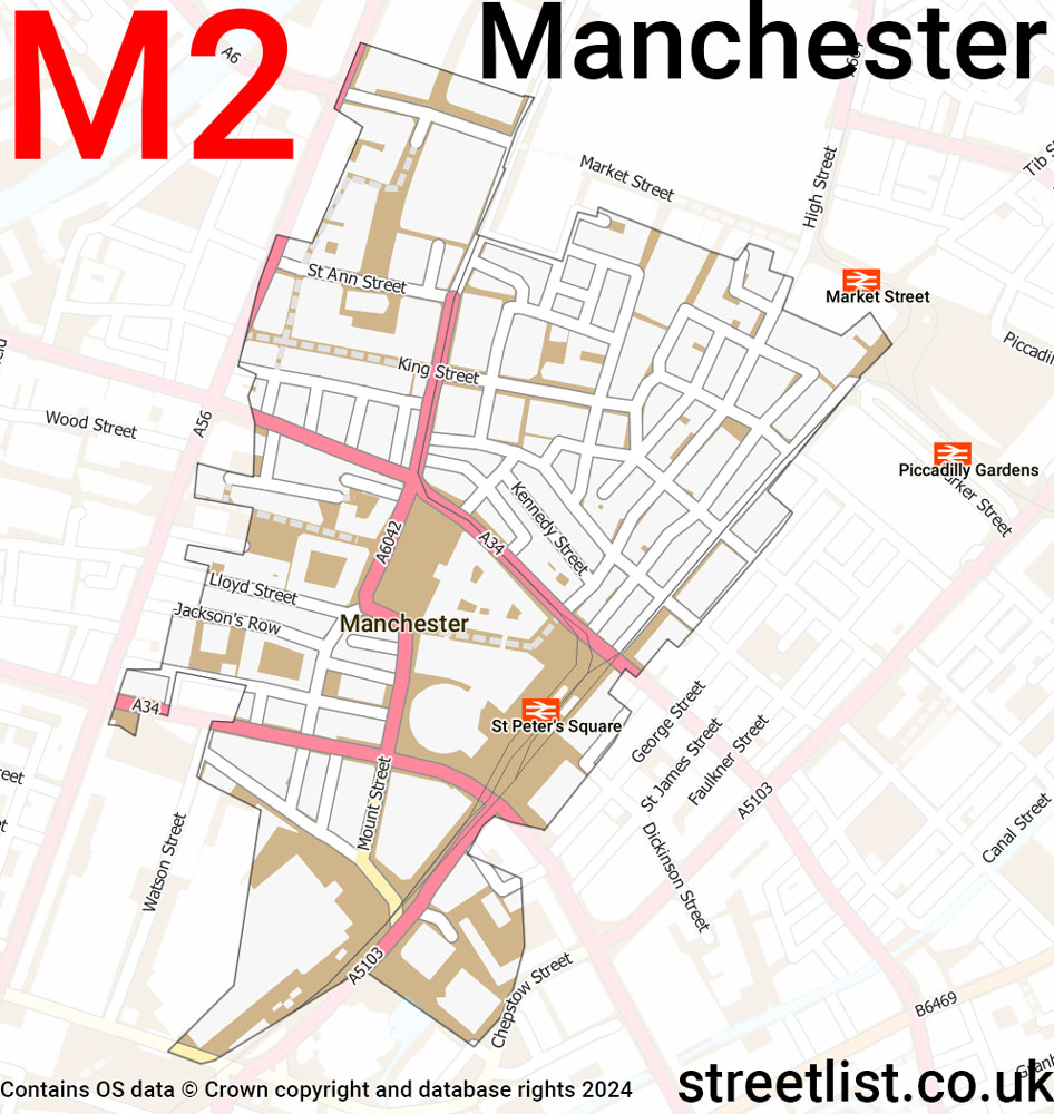 Map of the M2 postcode