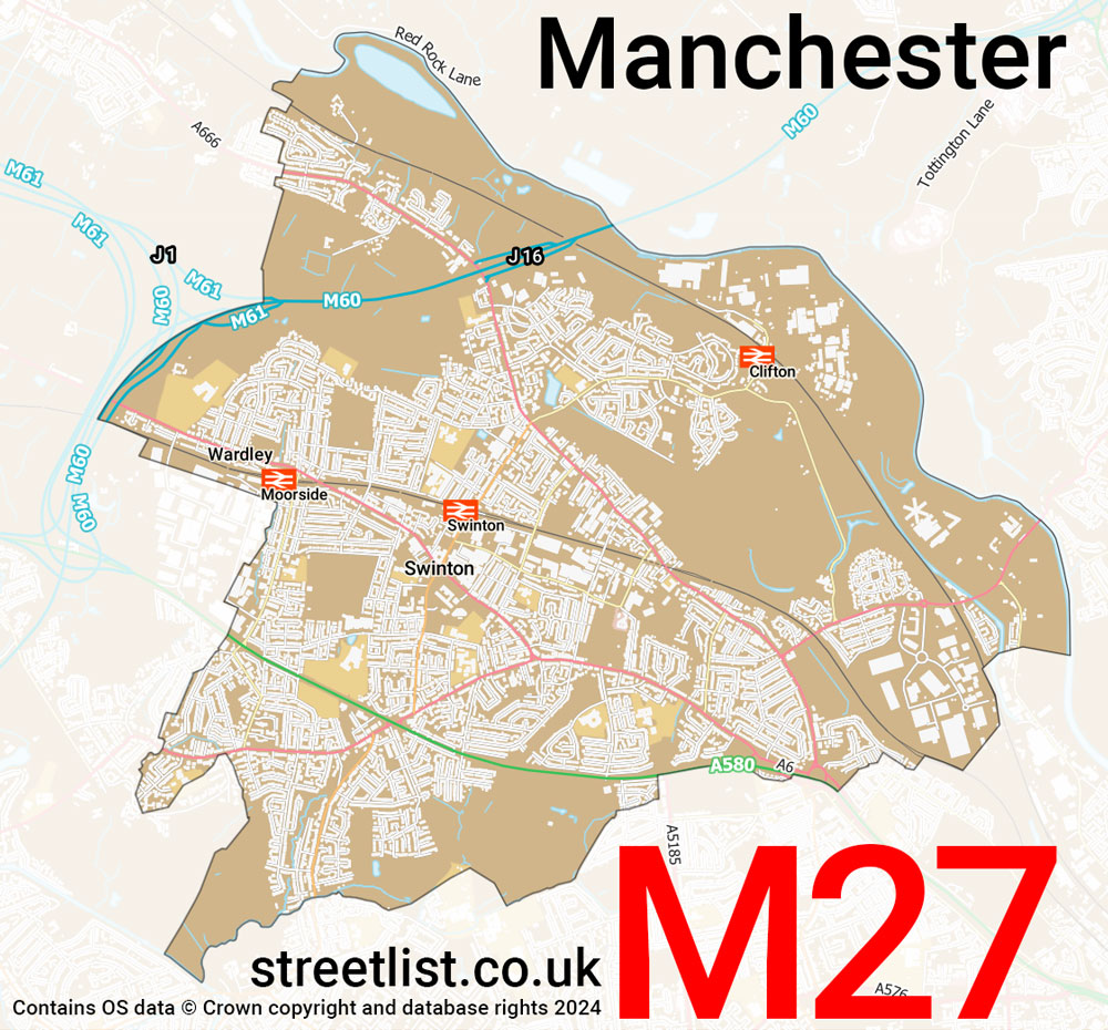 Map of the M27 postcode