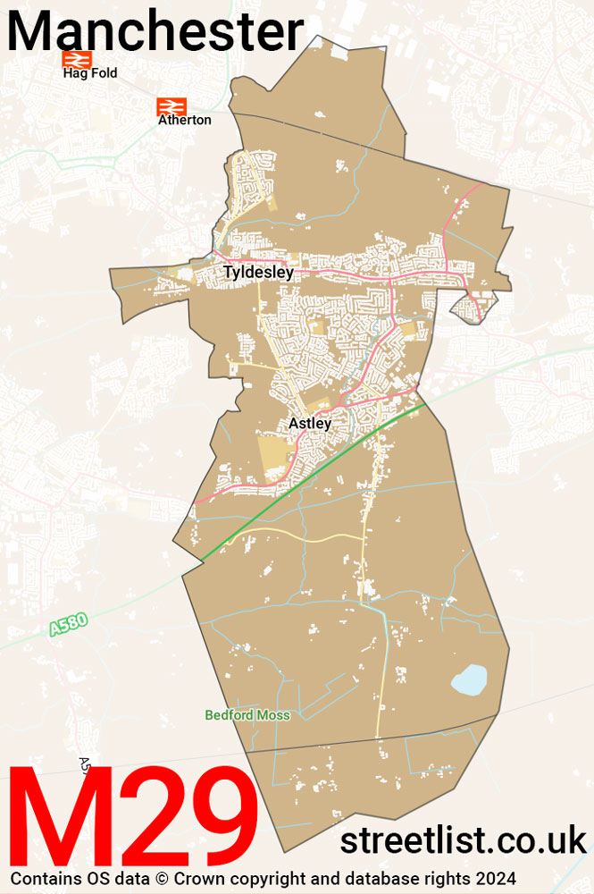 Map of the M29 postcode