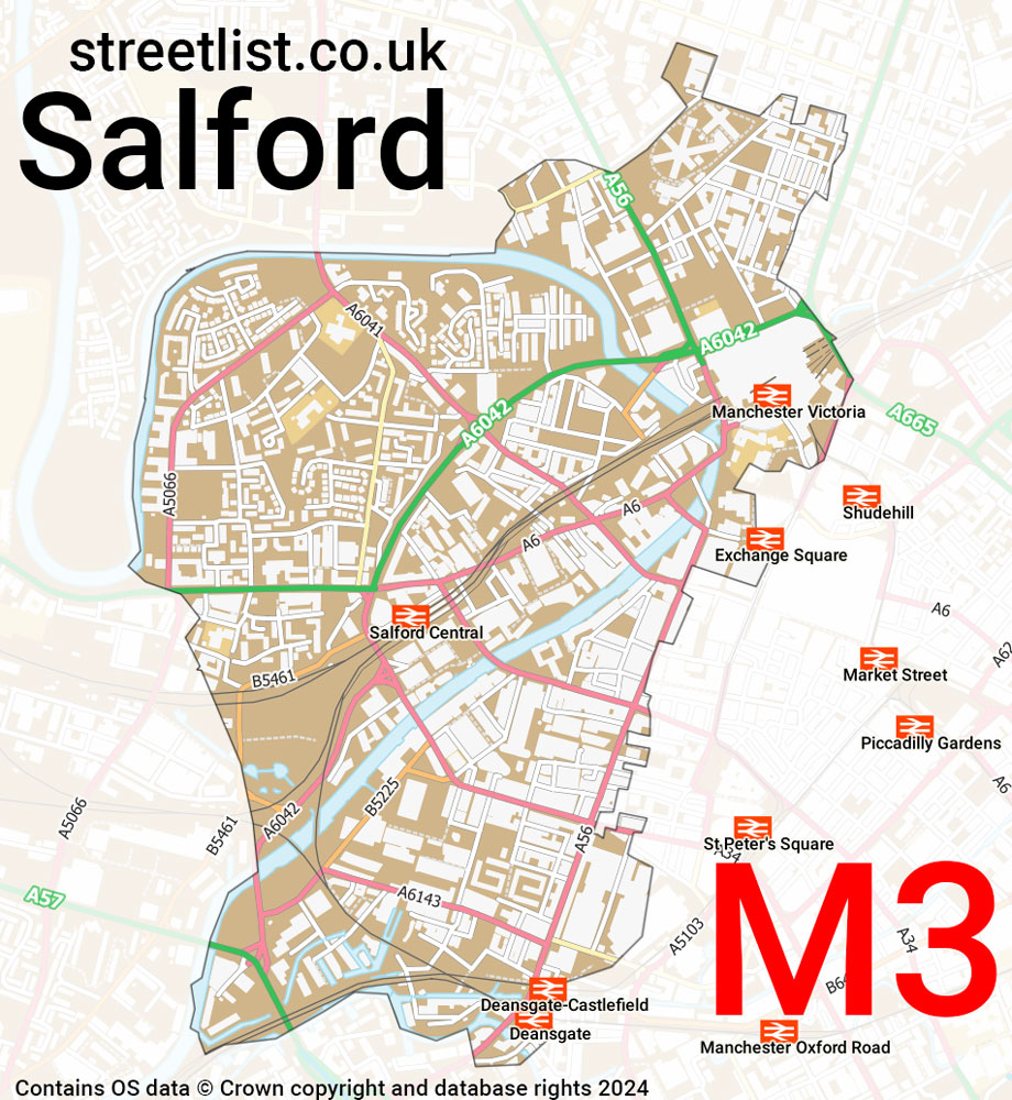 Map of the M3 postcode