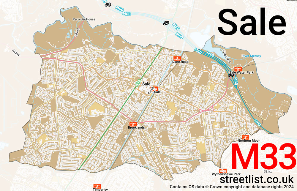 Map of the M33 postcode