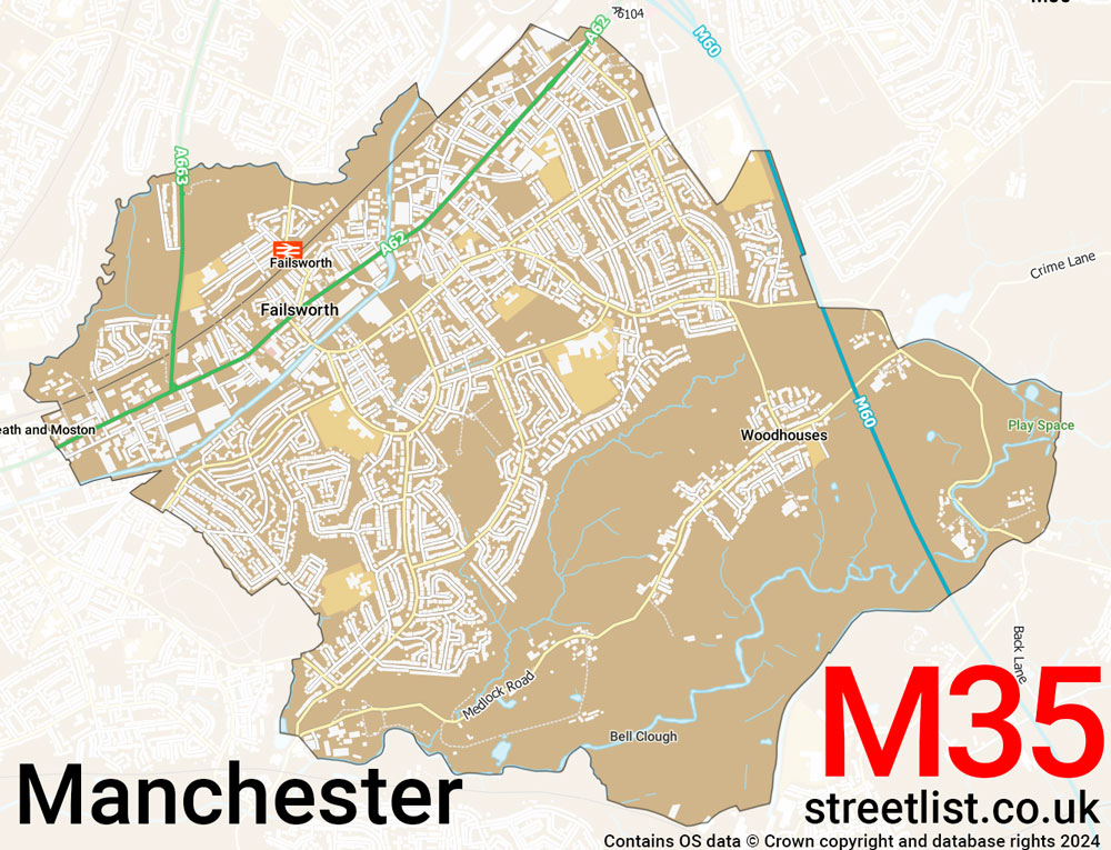 Map of the M35 postcode