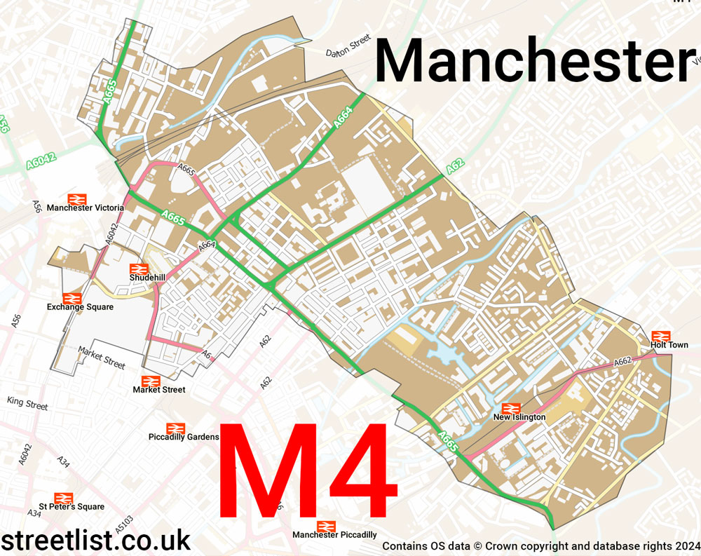 Map of the M4 postcode