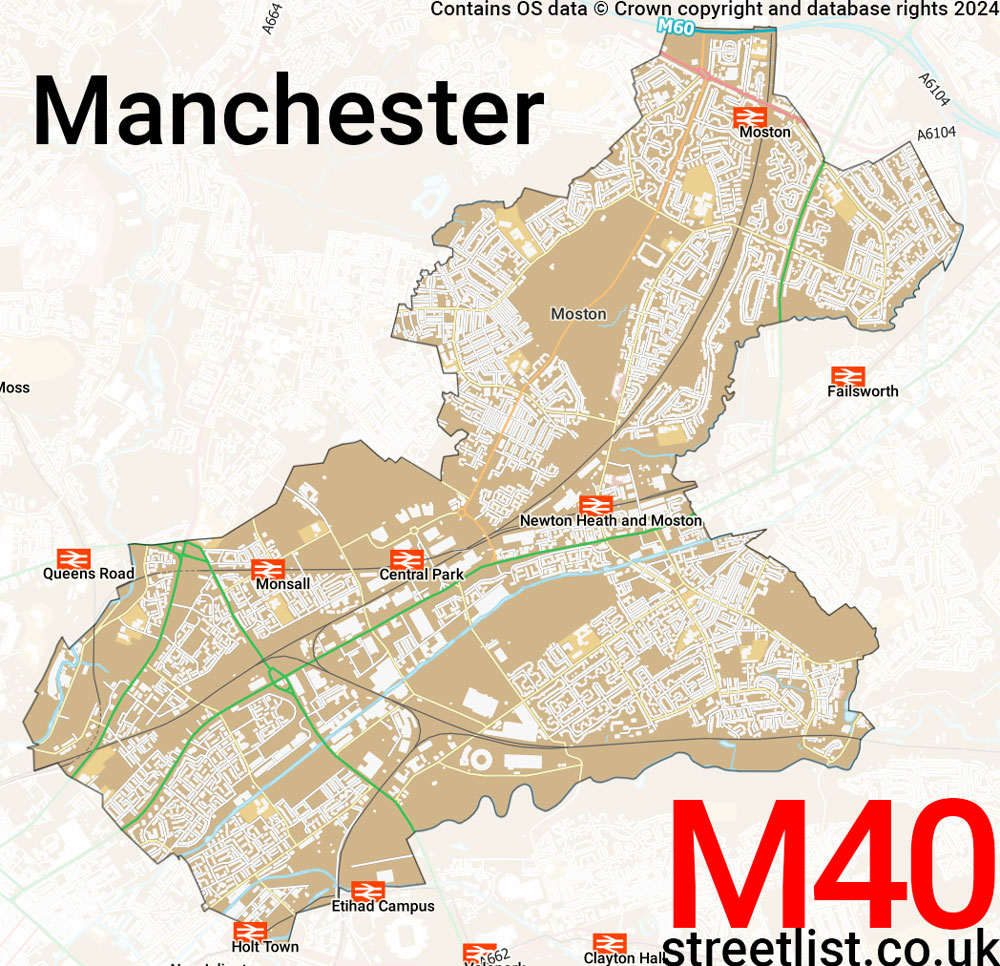 Map of the M40 postcode