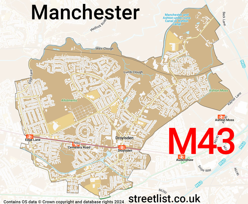 Map of the M43 postcode