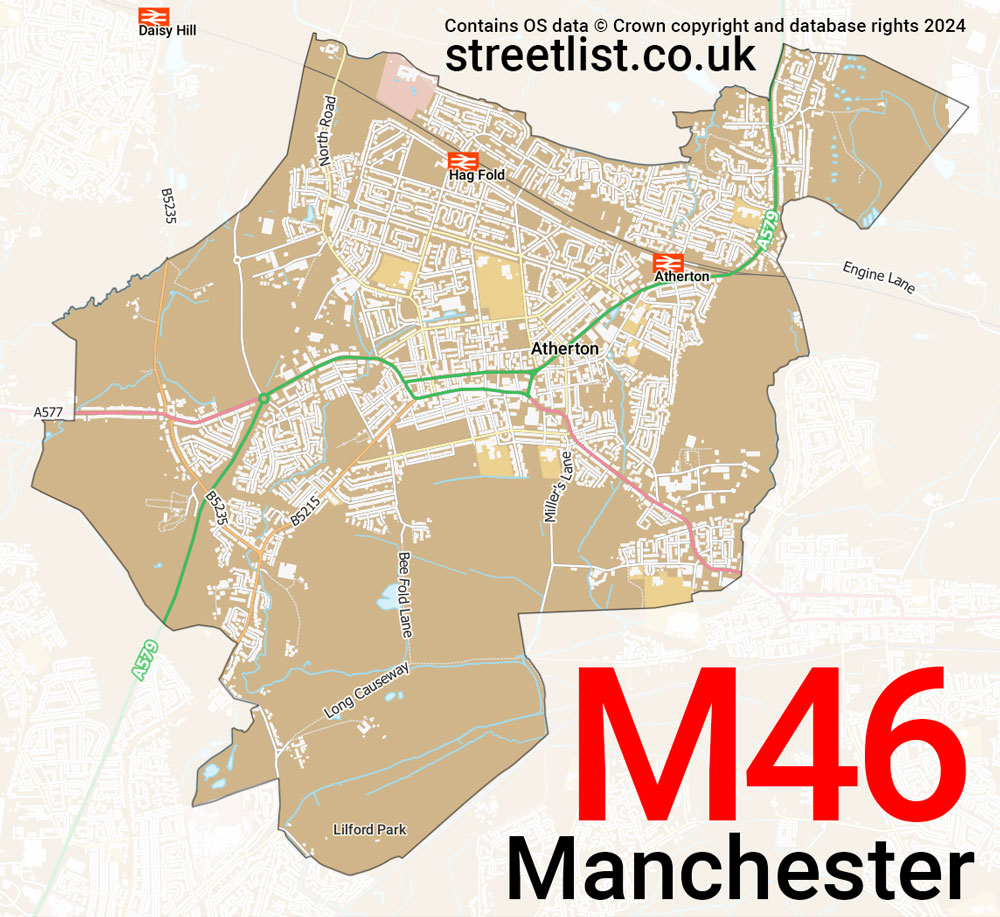 Map of the M46 postcode