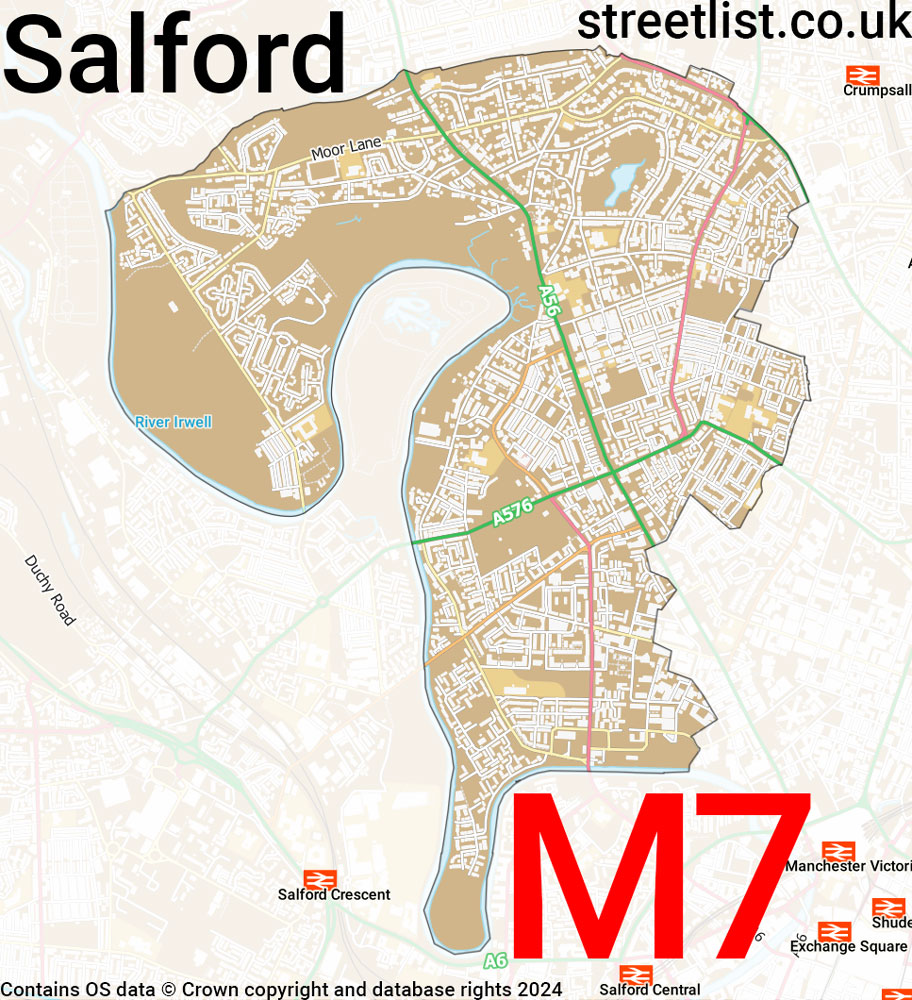 Map of the M7 postcode