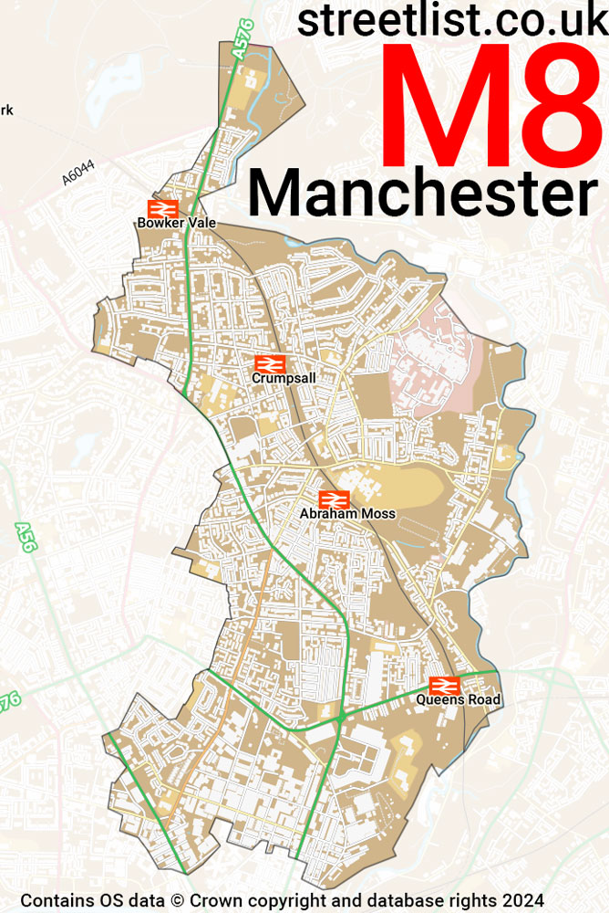 Map of the M8 postcode