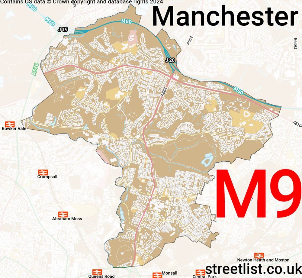 Map of the M9 postcode