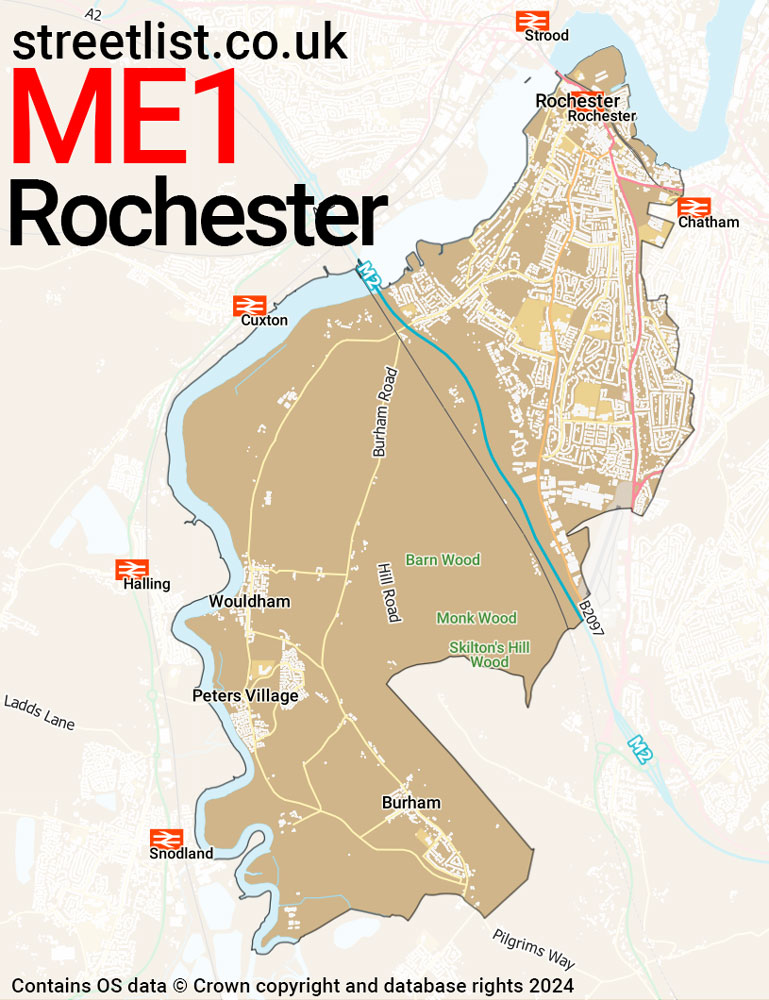 Map of the ME1 postcode