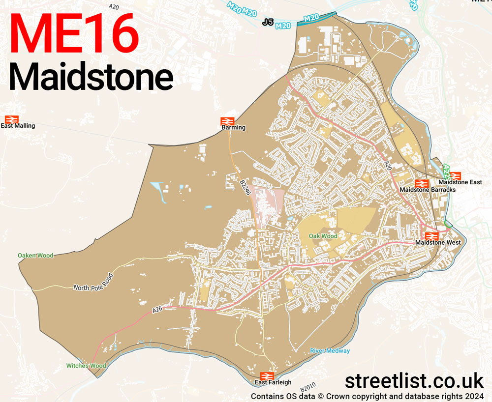 Map of the ME16 postcode