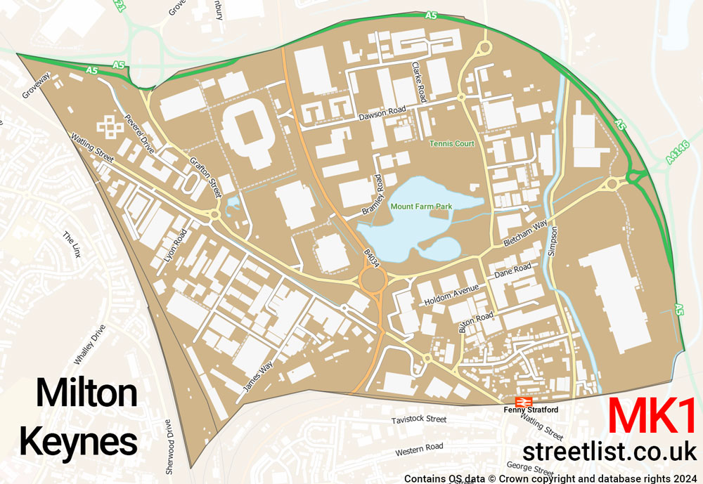 Map of the MK1 postcode