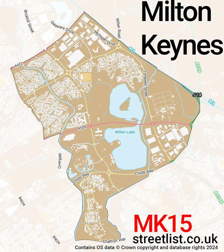 Map of the MK15 postcode