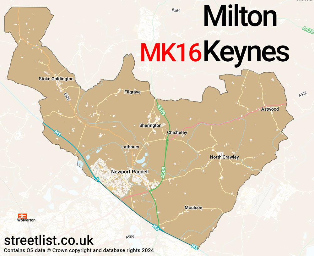 Map of the MK16 postcode