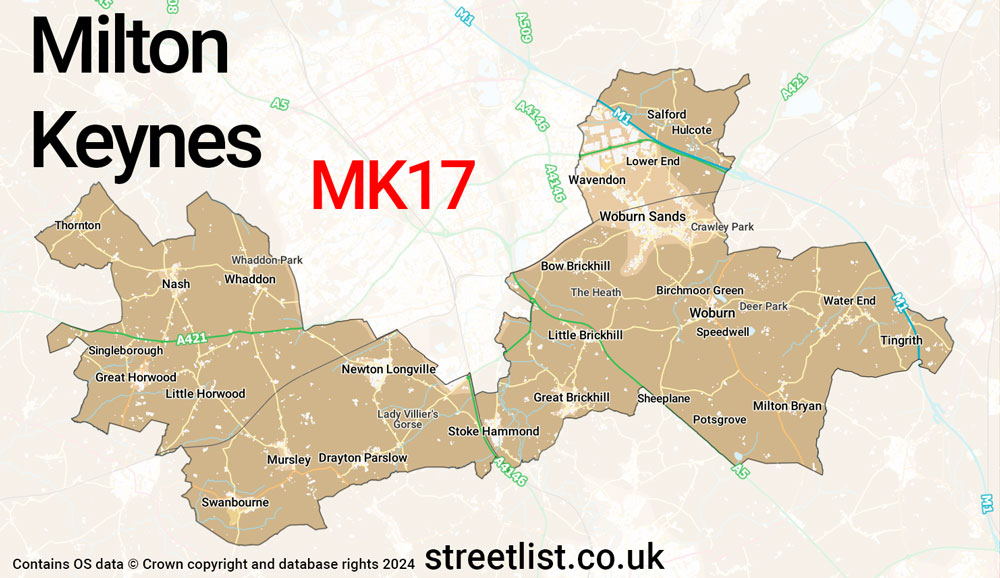 Map of the MK17 postcode