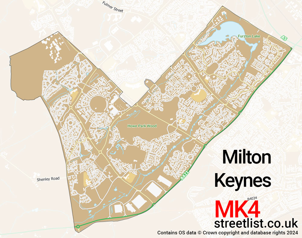 Map of the MK4 postcode