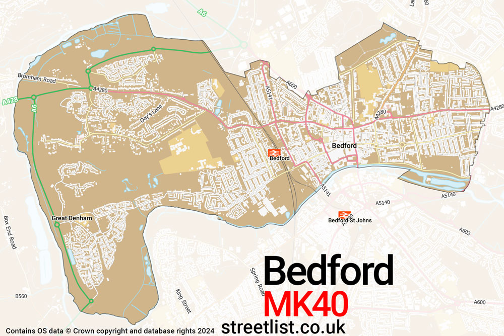 Map of the MK40 postcode