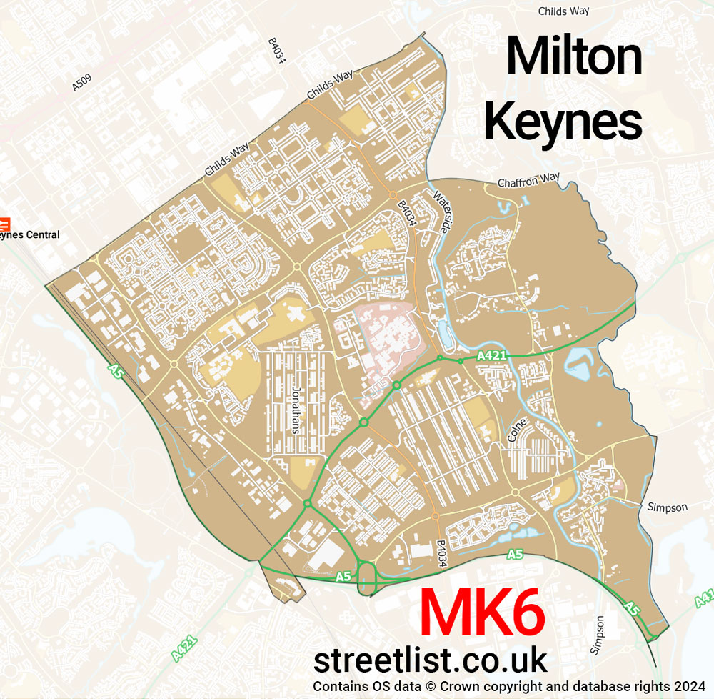 Map of the MK6 postcode